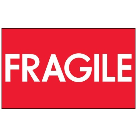 Bsc Preferred 3 x 5'' - ''Fragile'' Fluorescent Red Labels, Style 1 BUY00023935